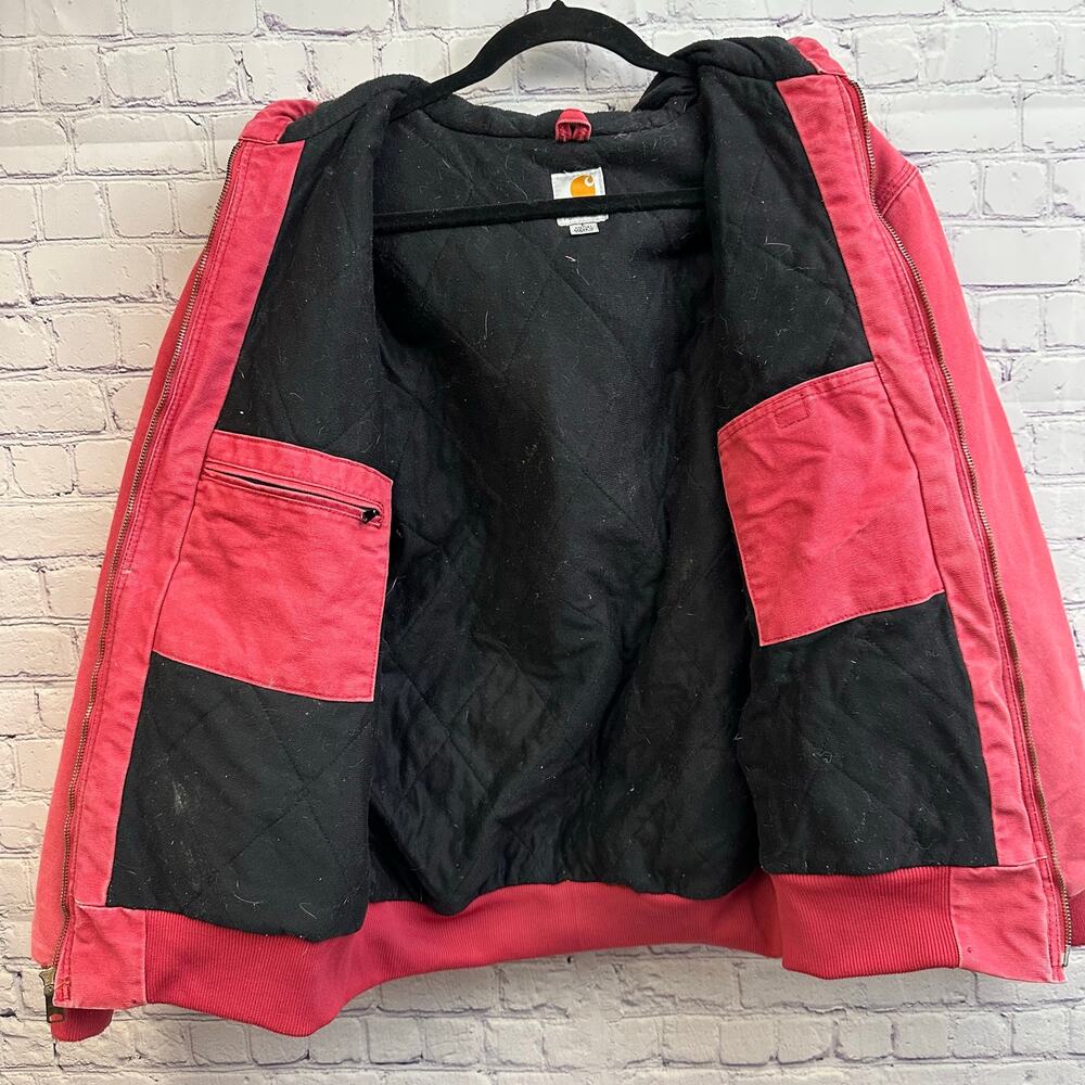 Vintage Carhartt Women's Hooded Active Jacket Crapapple Pink Size Large RARE - Picture 11 of 13